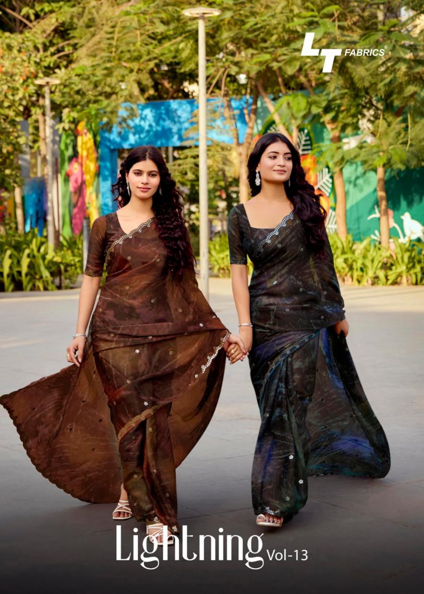 lt fashion presents lightning vol 13 malai silk casual sarees exports 