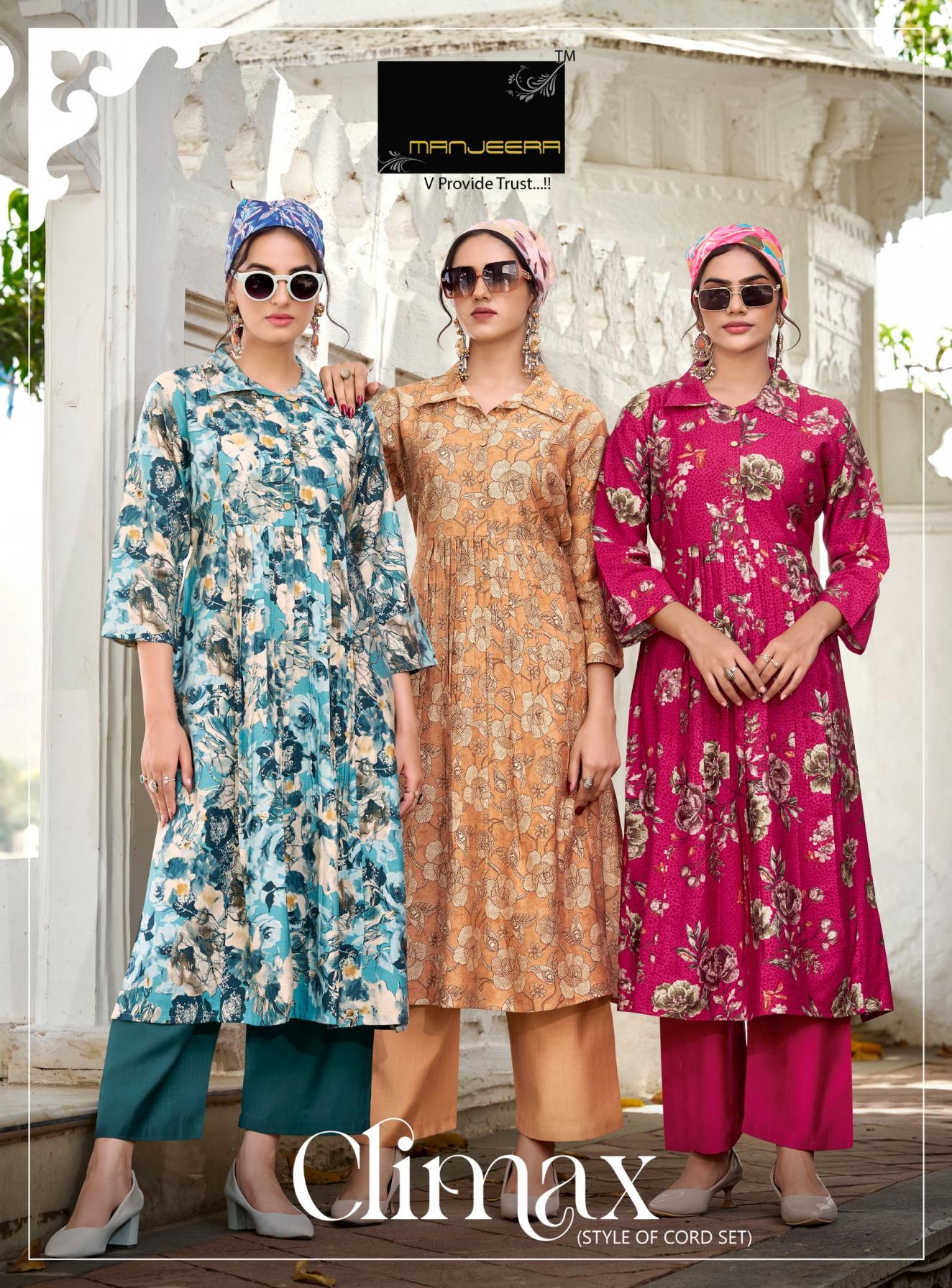 manjeera launch climax vertican readymade stylish co-ord sets for womens 