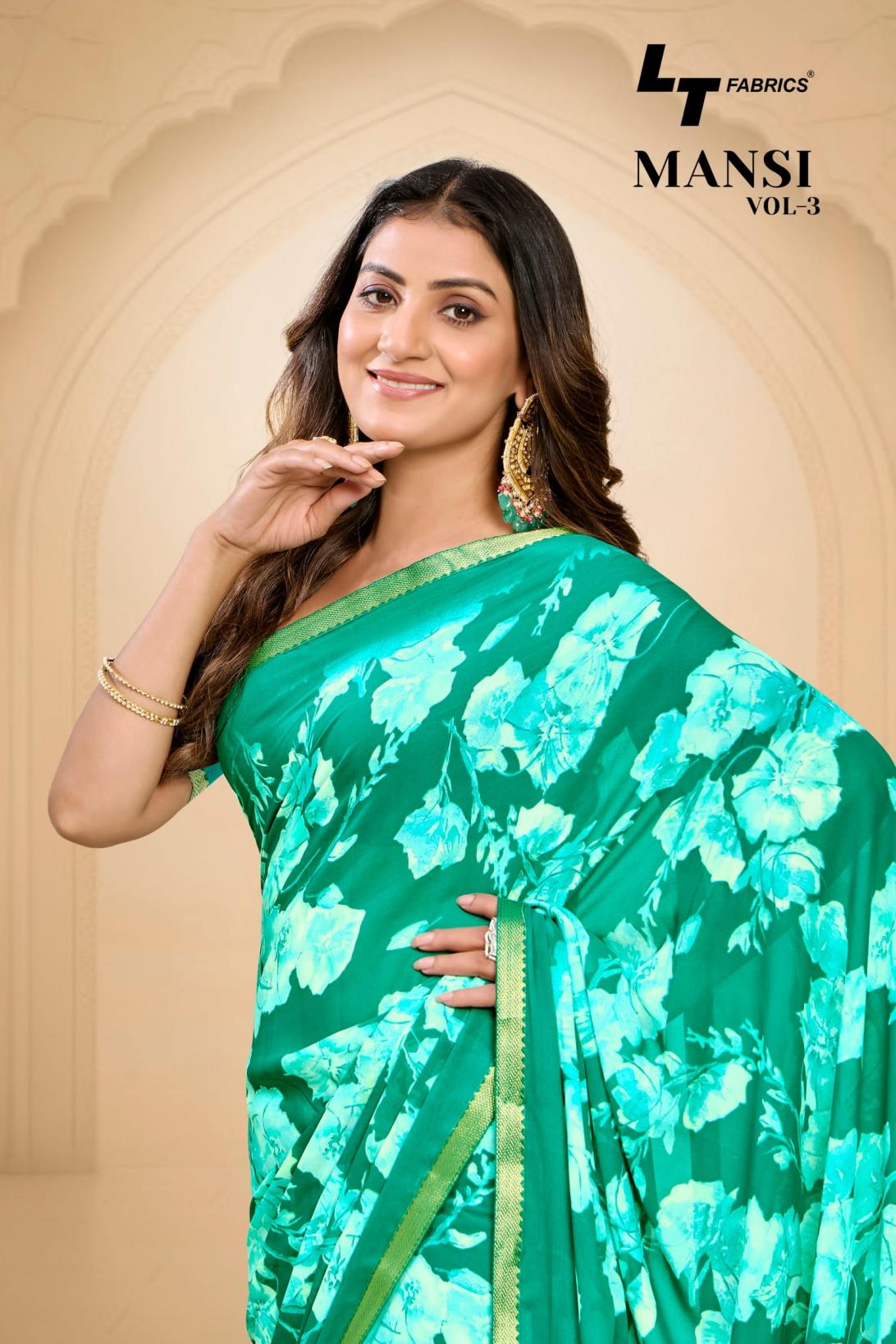 mansi vol 3 by lt fashion micro printed saree exports 