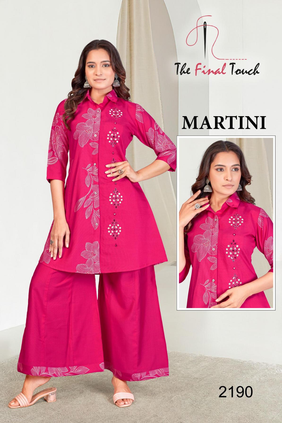 martini by the final touch r r fashion vetican print readymade combo kurti with plazzo  