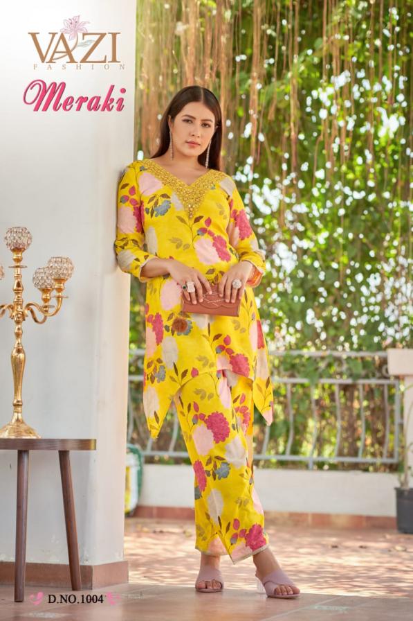 meraki by vazi fashion muslin viscose readymade stylish combo co-ord sets for womens 