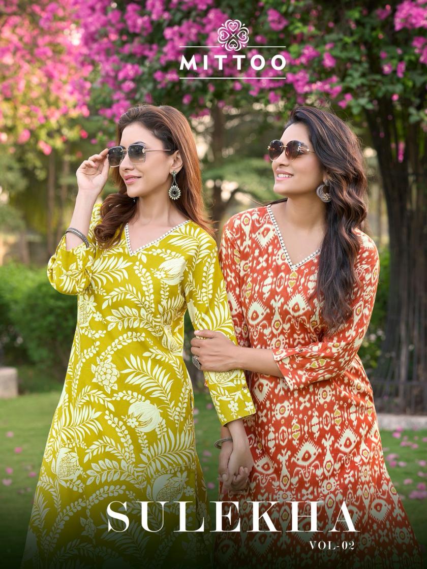 mittoo sulekha vol 2 readymade classic rayon kurti with pant for womens 