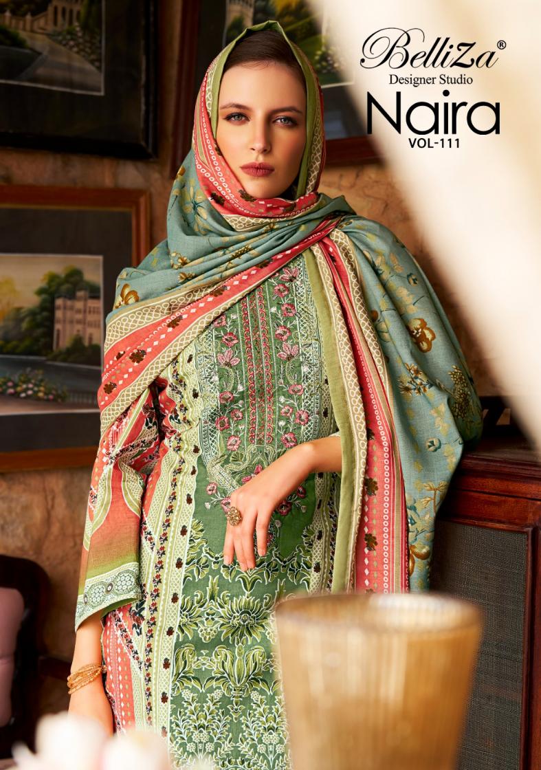 naira vol 111 by belliza designer cotton readymade modern big size pakistani suits 