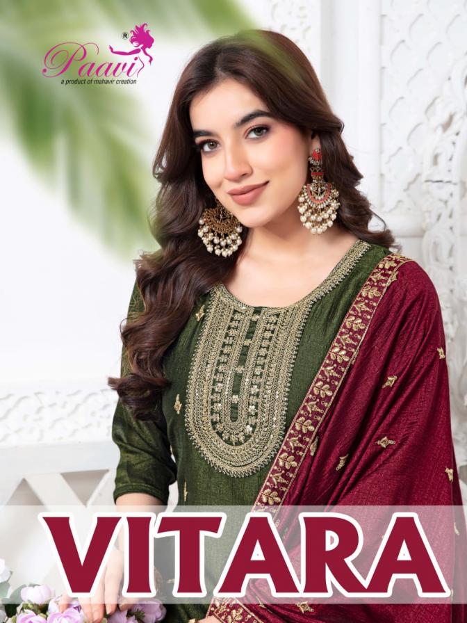 paavi vitara readymade elegant style vichitra 3pcs dress