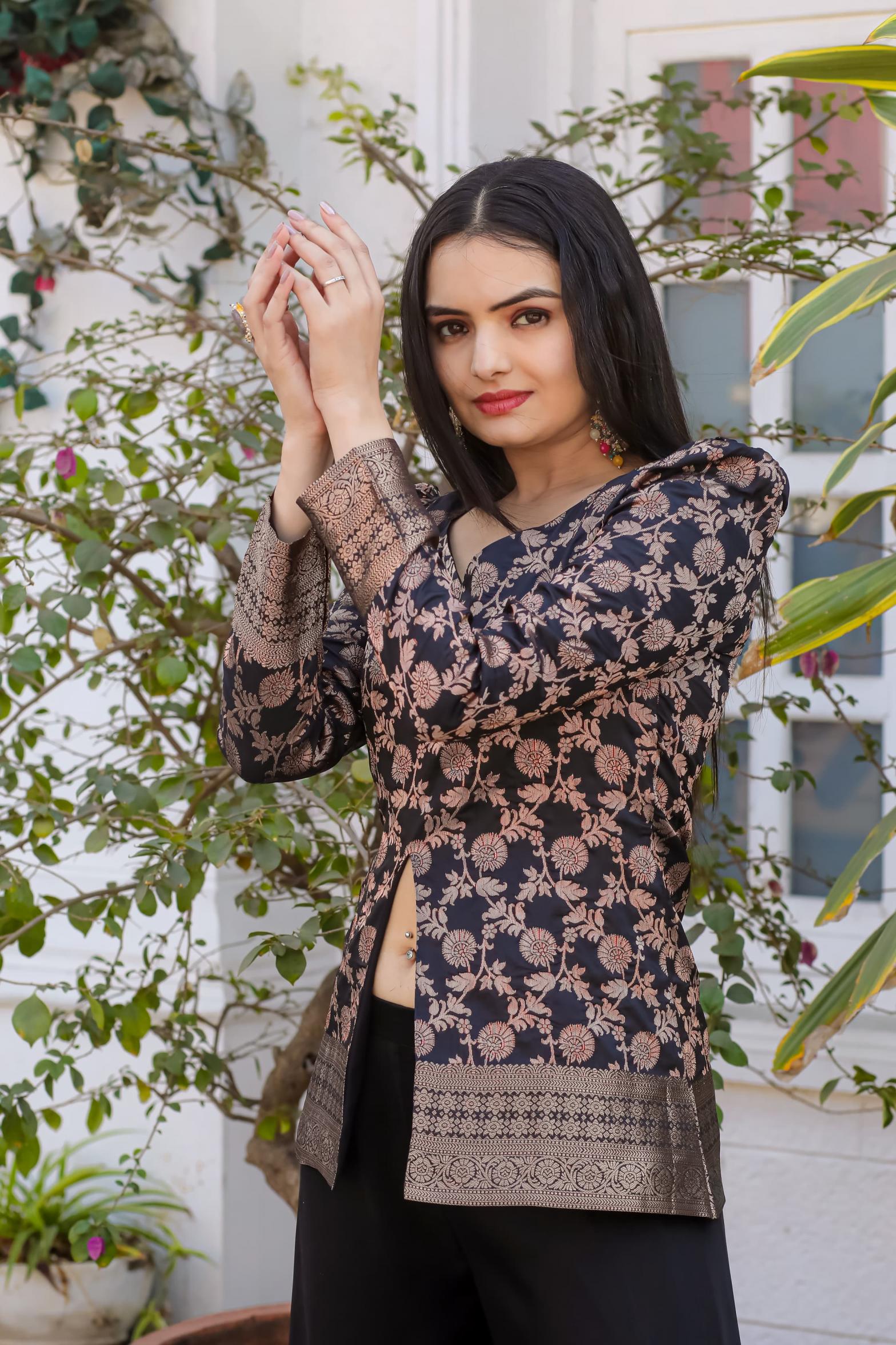 palazzo set satin georgette readymade classic plazzo style combo 3pcs dress