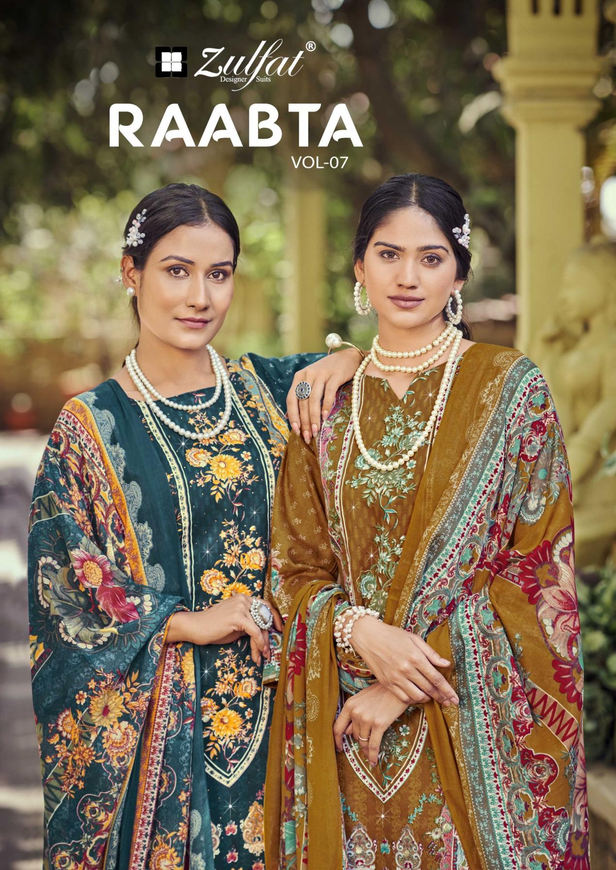 raabta vol 7 by zulfat designer jam cotton unstitch pakistani suit for womens