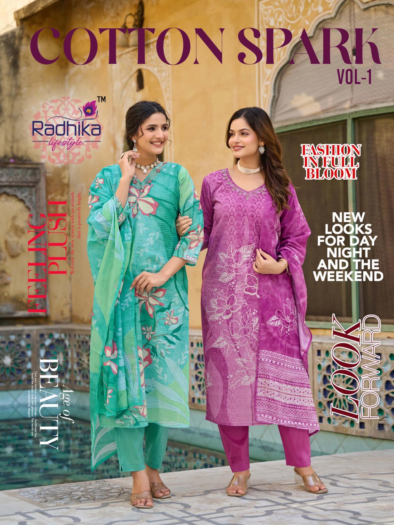 radhika lifestyle cotton spark vol 1 readymade cotton classic ladies suits 