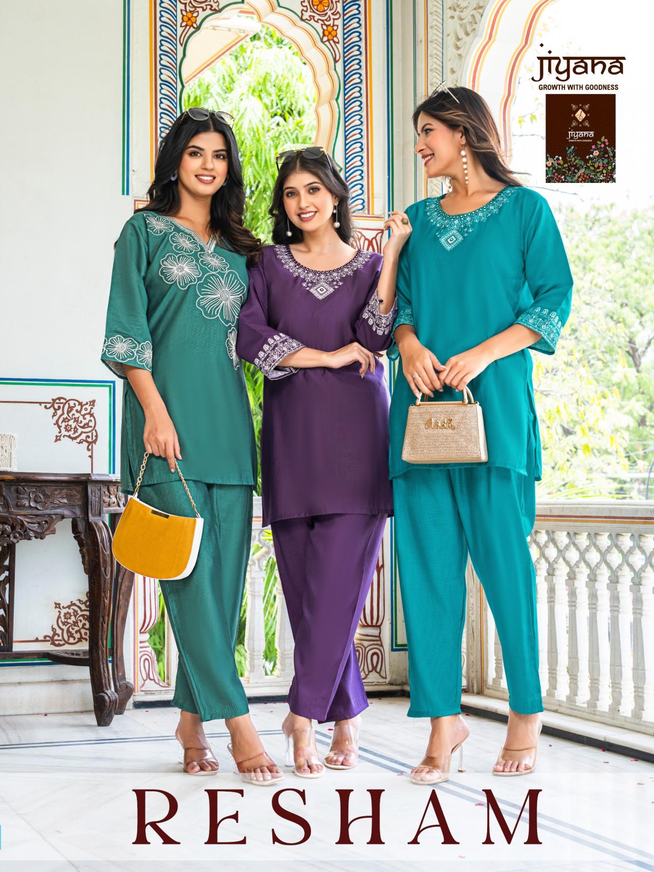 resham by jiyana readymade vartican attractive look co-ord sets 