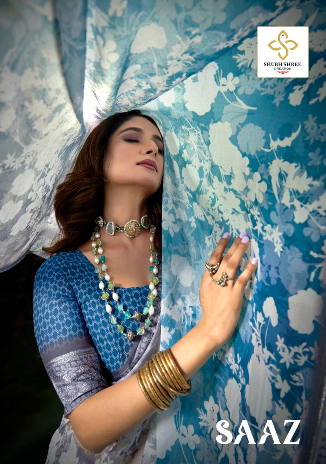 saaz vol 1 by shubh shree mass melo weaving border traditional sarees 