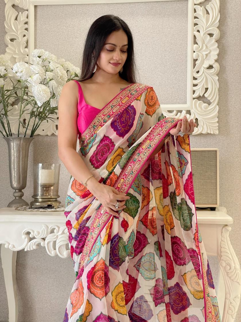 sakhi vol 4 beautiful look georgette saree for womens 