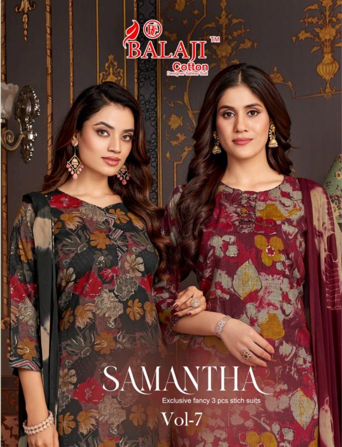 samantha vol 7 by balaji capsule rayon print readymade casual 3pcs dress