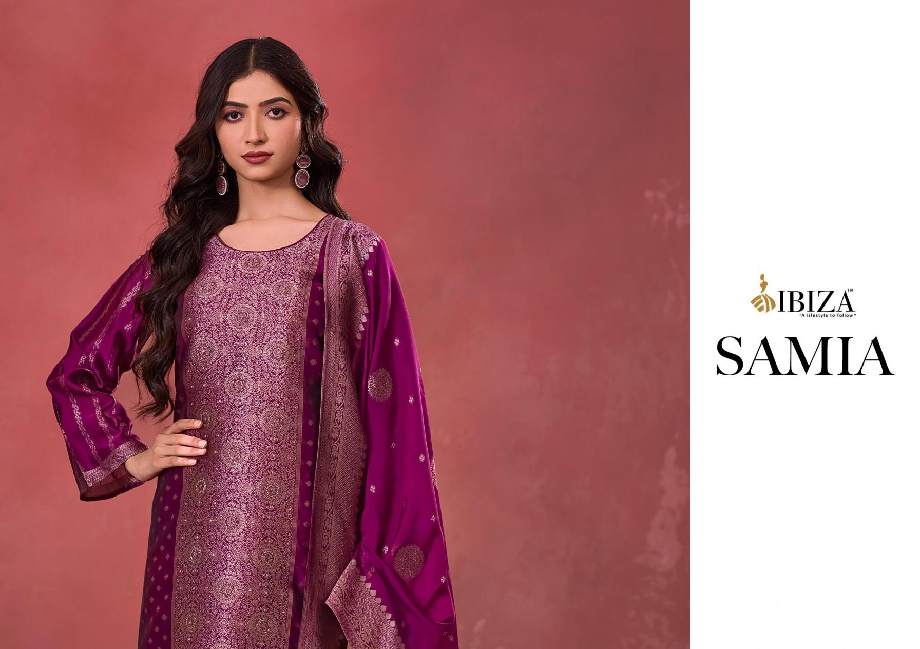 samia by ibiza launch untailored banglory silk jacquard salwar kameez 