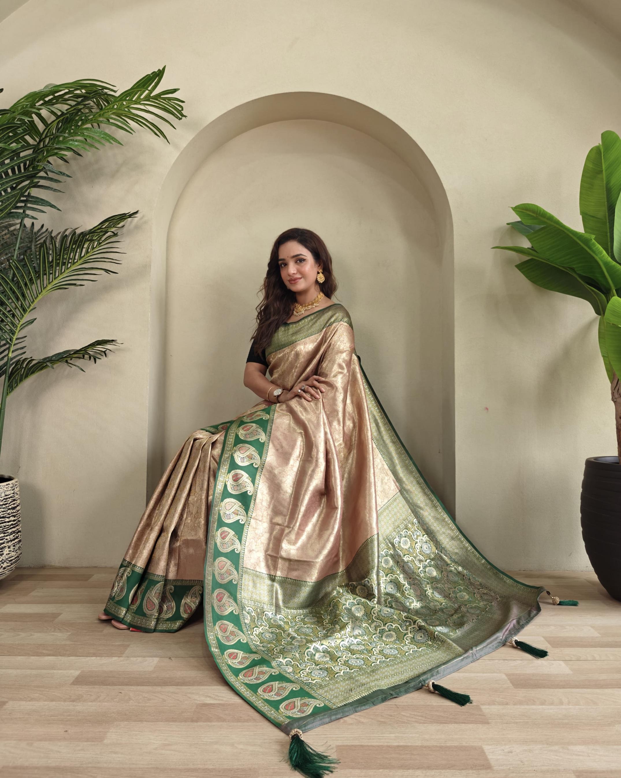samisha attractive look zari kanchi silk sarees 