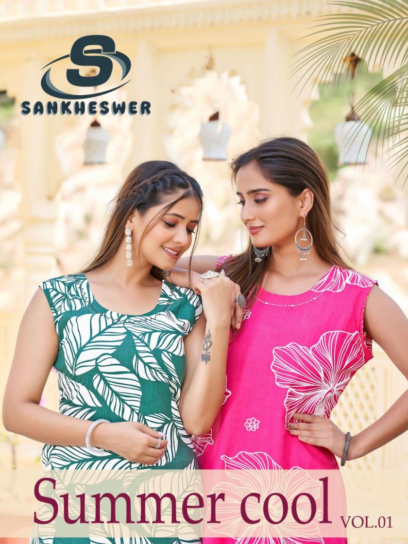sankheswer summer cool vol 1 rayon readymade fancy kurti with pair 