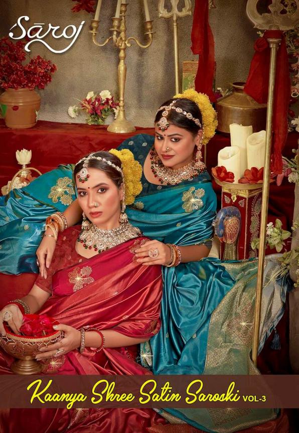 Saroj Kaanya shree satin saroski vol.3 satin silk saree