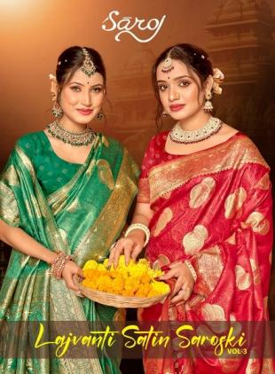 Saroj Lajvanti satin saroski vol.3 satin silk saree