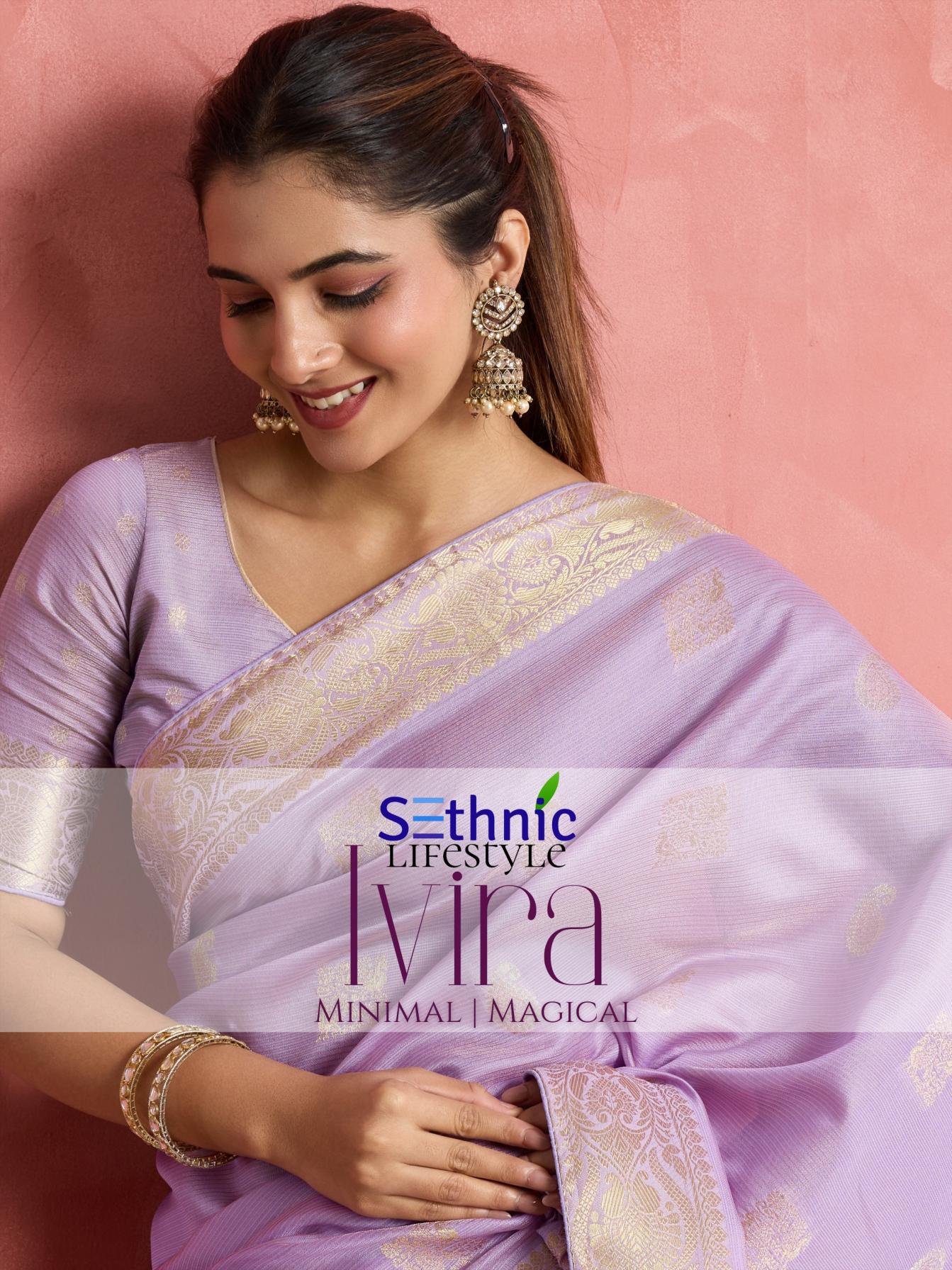 sethnic lifestyle ivira silk fashionable design saree wholesaler 