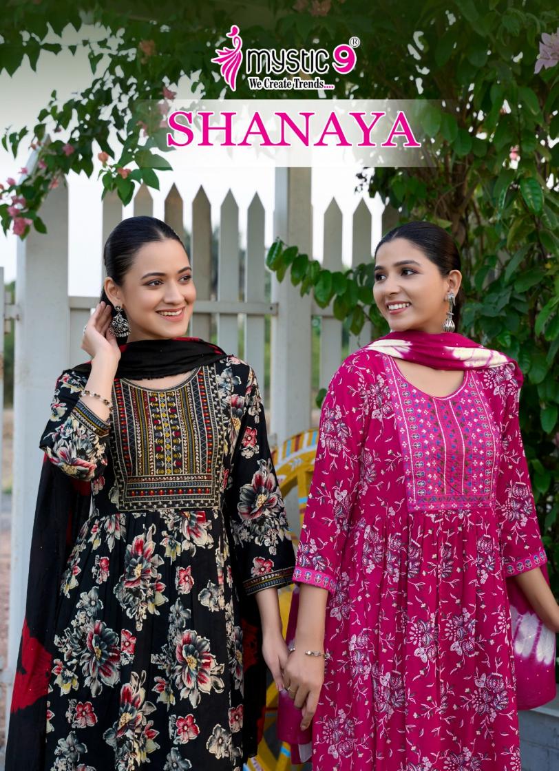 shanaya vol 9 by mystic9 rayon print readymade classic ladies suits 