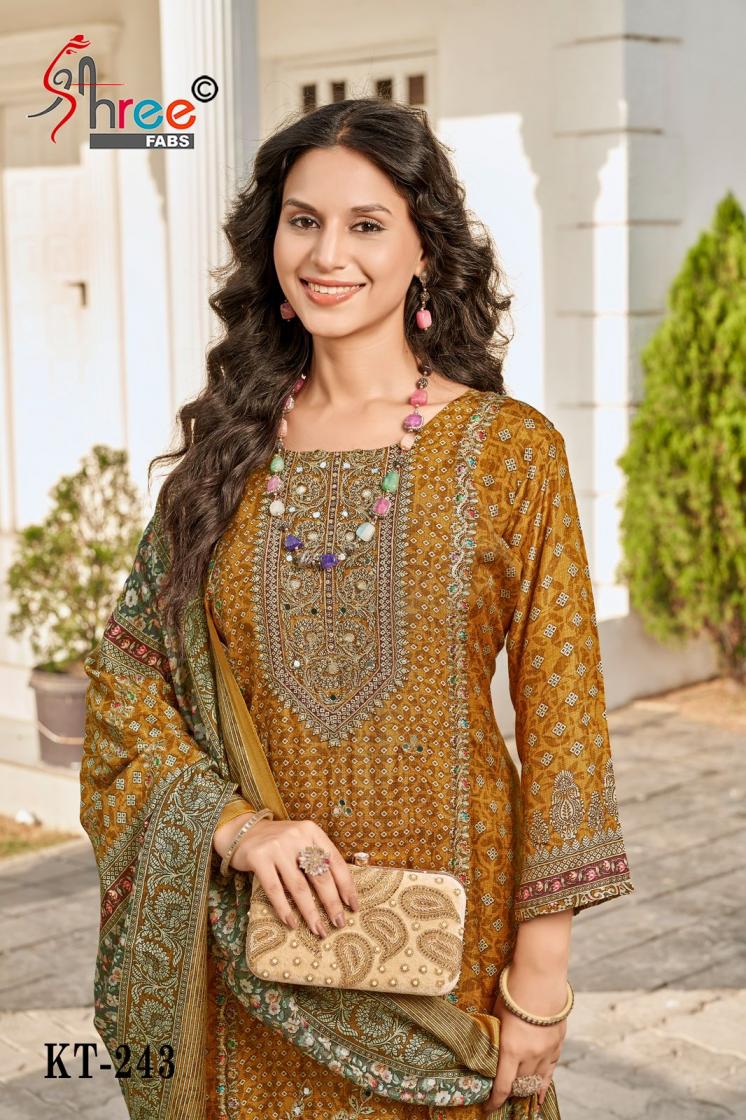 shree fab kt 243 viscose muslin hit design pakistani dress material online 
