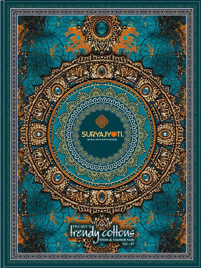 suryajyoti trendy cotton vol 67 cotton unique printed dress materials 