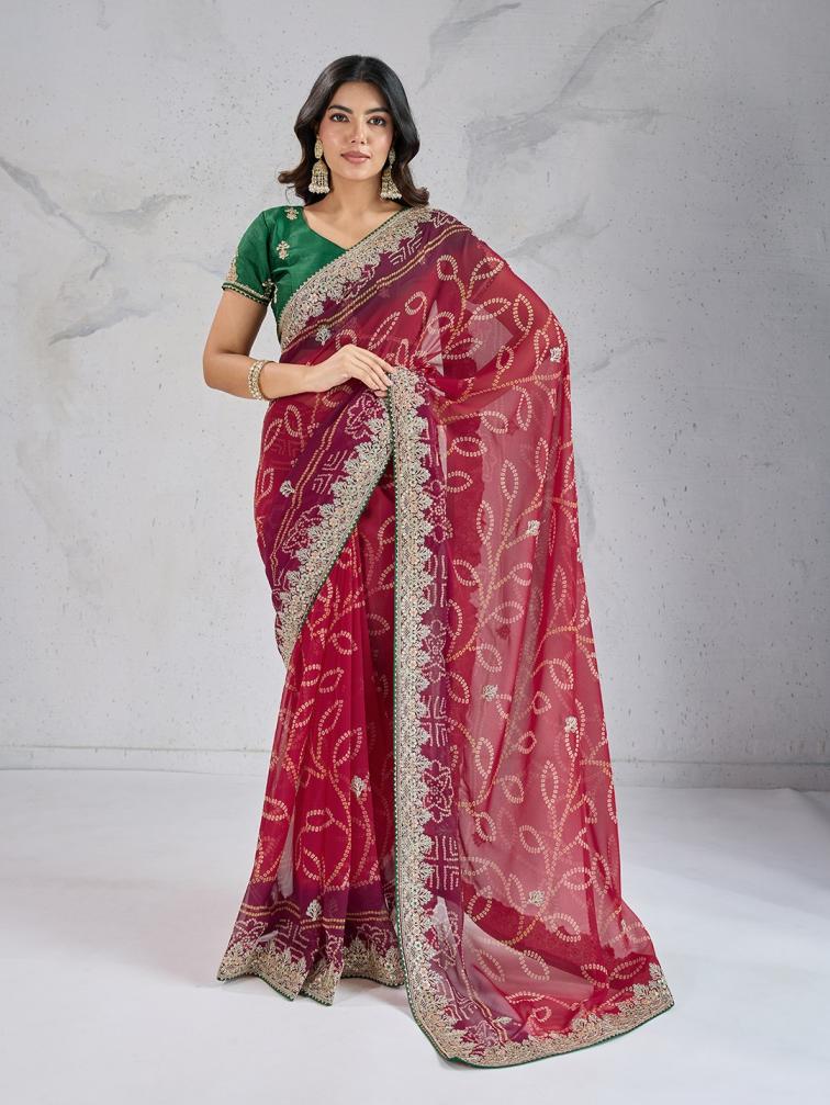 suvidha georgette print stylish look saree wholesaler 