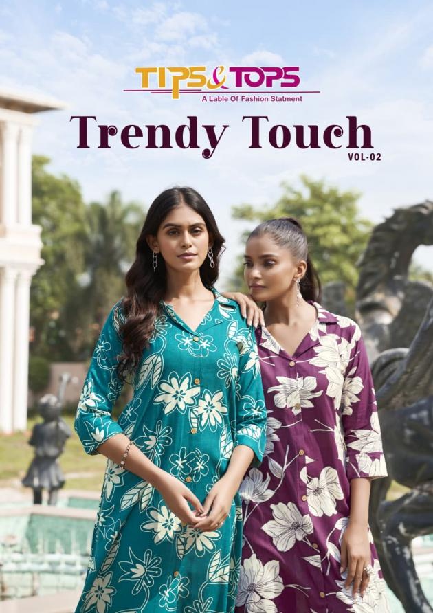 trendy touch vol 2 tips & tops rayon stylish readymade a-line co-ord set online 