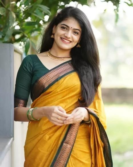 uniform with contrast bls sparrow border fancy unique saree for womens 