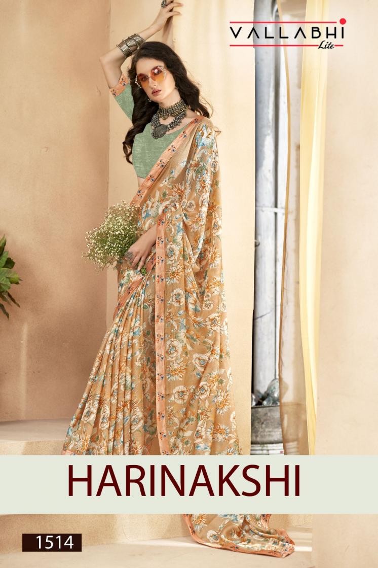 vallabhi lite harinakshi hit design moss chiffon saree wholesaler 