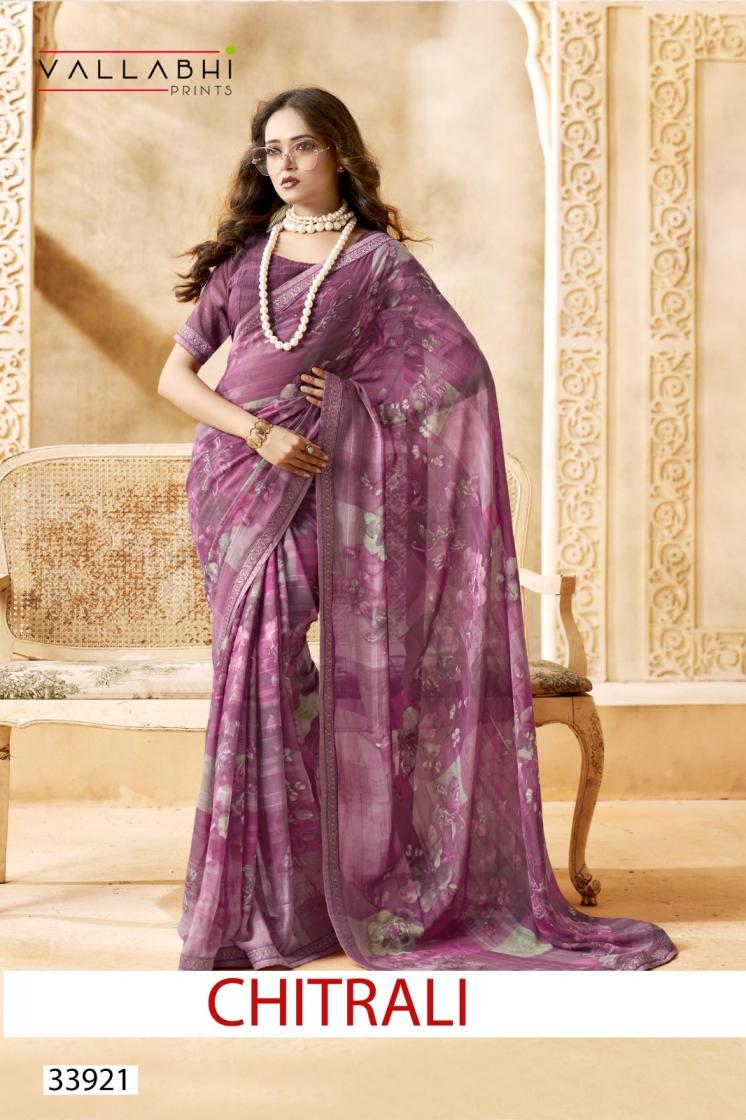 vallabhi prints presents chitrali gorgette saree 