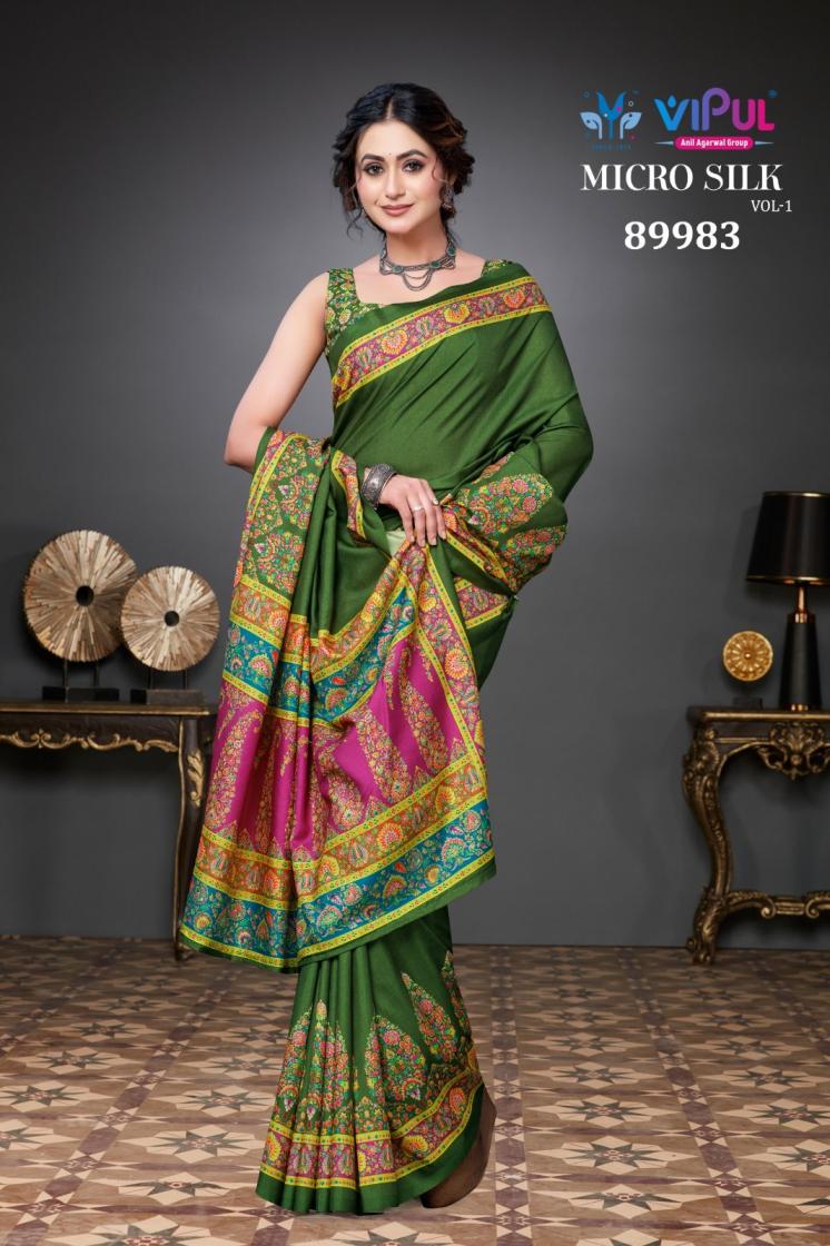 vipul fashion presents micro silk vol 1 soft silk indian saree exports