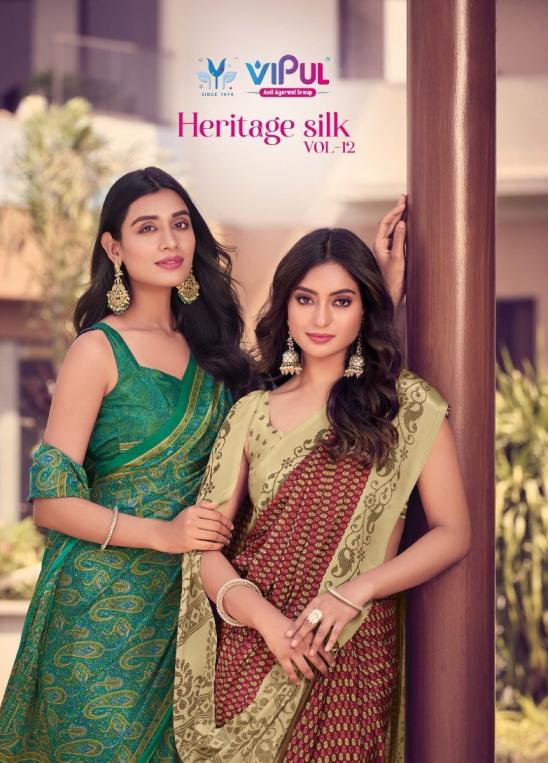 vipul presents heritage silk vol 12 pretty look saree for womens  