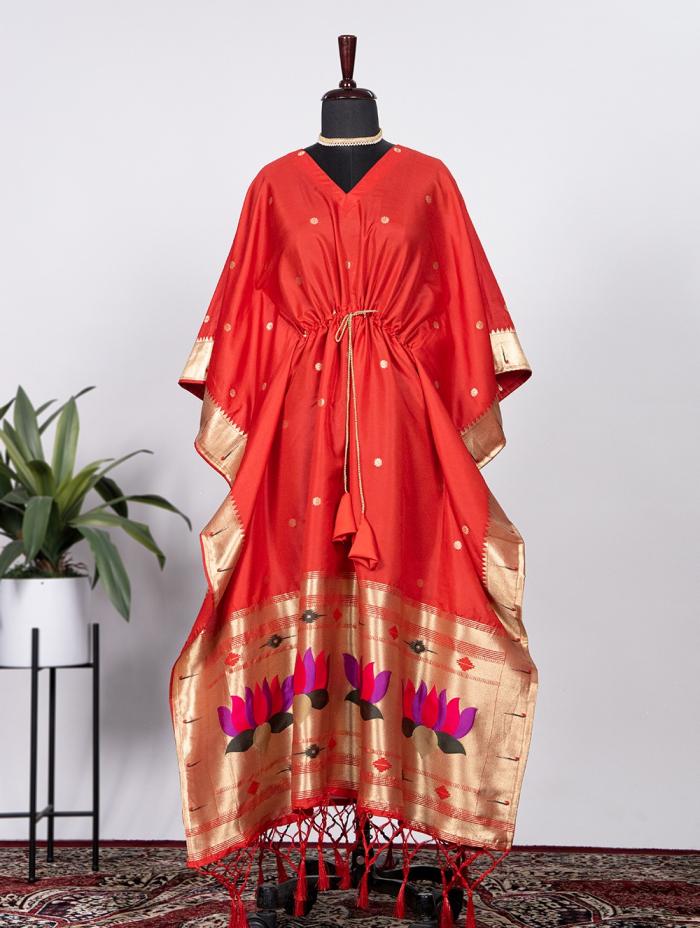ynf3803 jacquard paithani style kaftan 