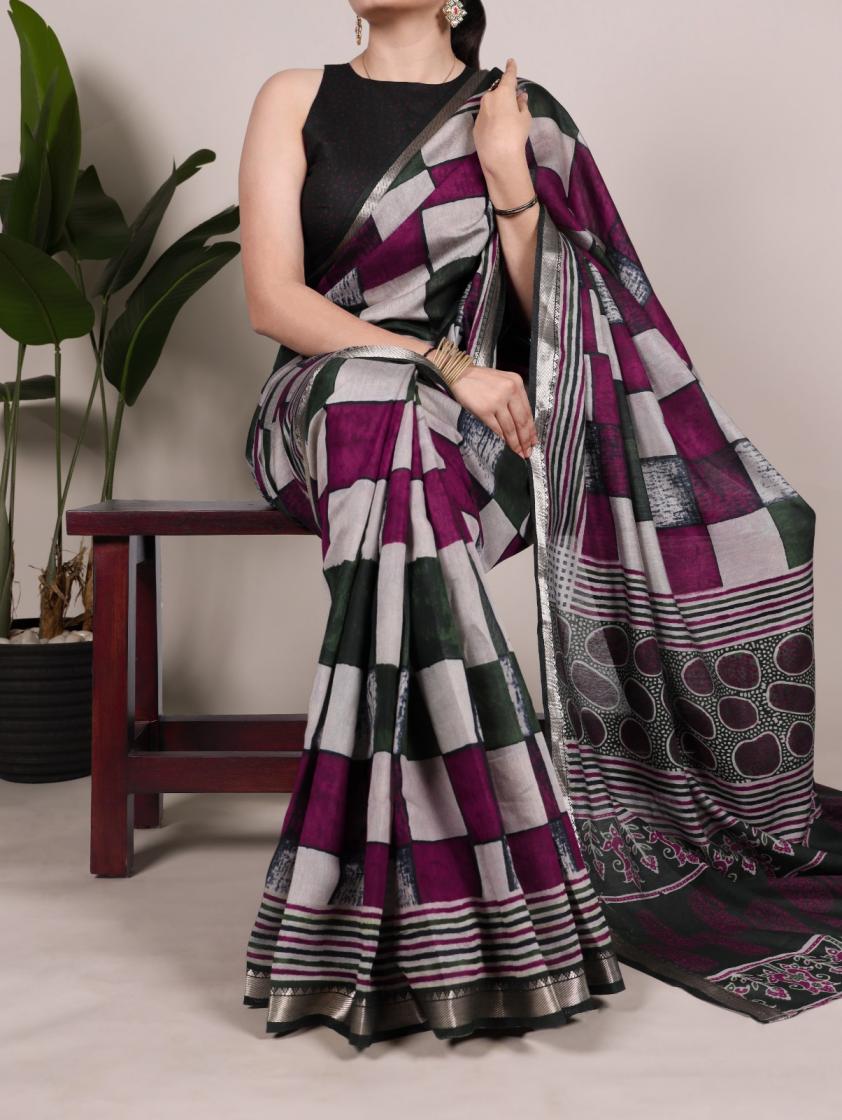 ynf7045 classic look polyester viscose chanderi sarees online 