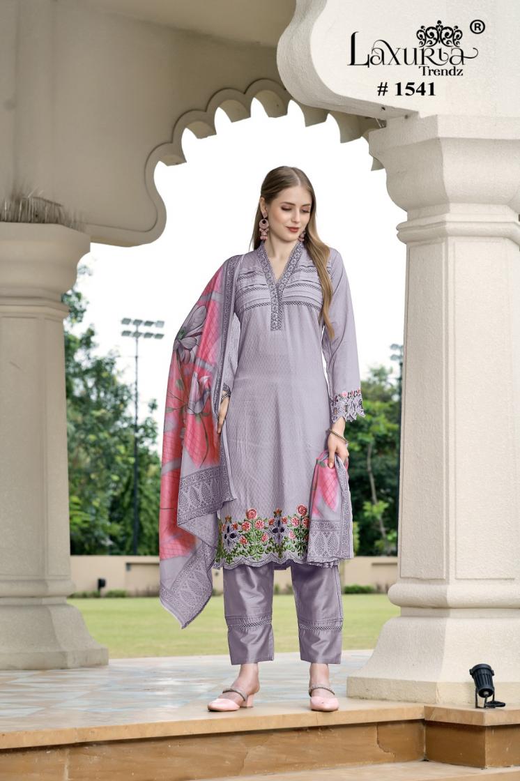1541 by laxuria trendz readymade designer viscose pakistani 3pcs dress