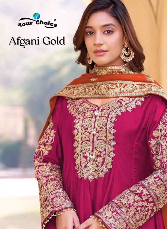 afgani gold by your choice chinon readymade classic suit for womens