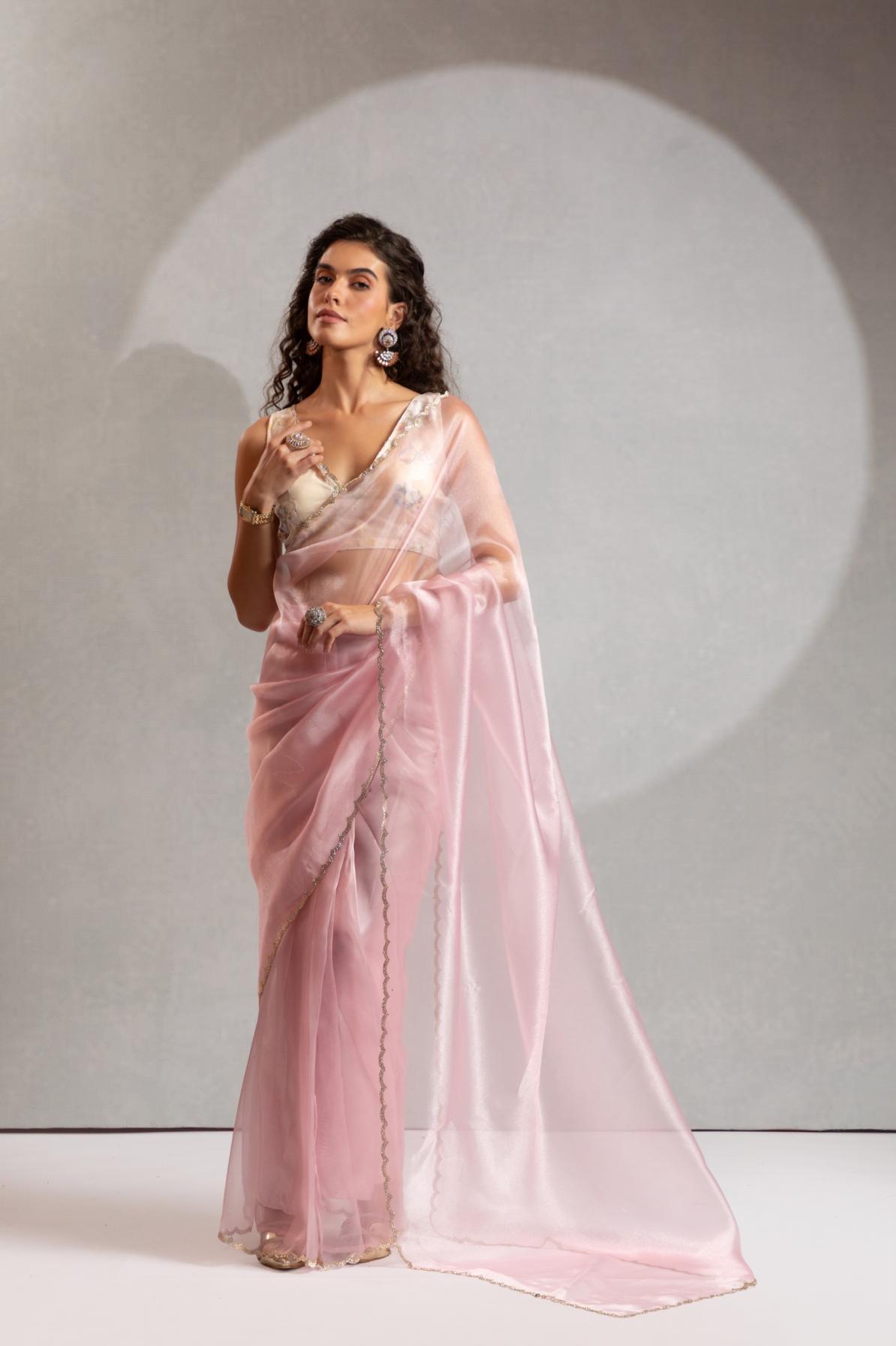 akshaya 110a-110f organza luxurious sarees for women