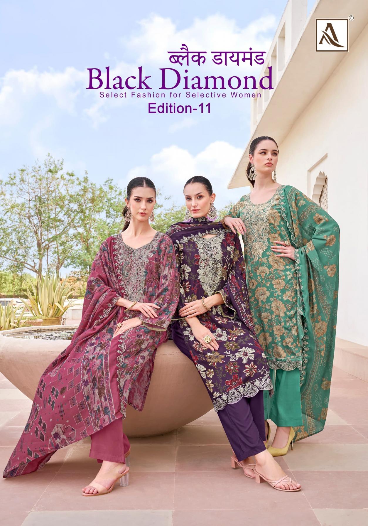 alok black diamond vol 11 rayon fully stitch plus size pakistani 3pcs dress