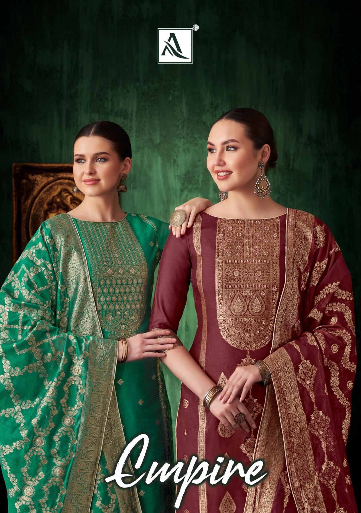 alok empire weave jacquard modern pakistani salwar kameez online 
