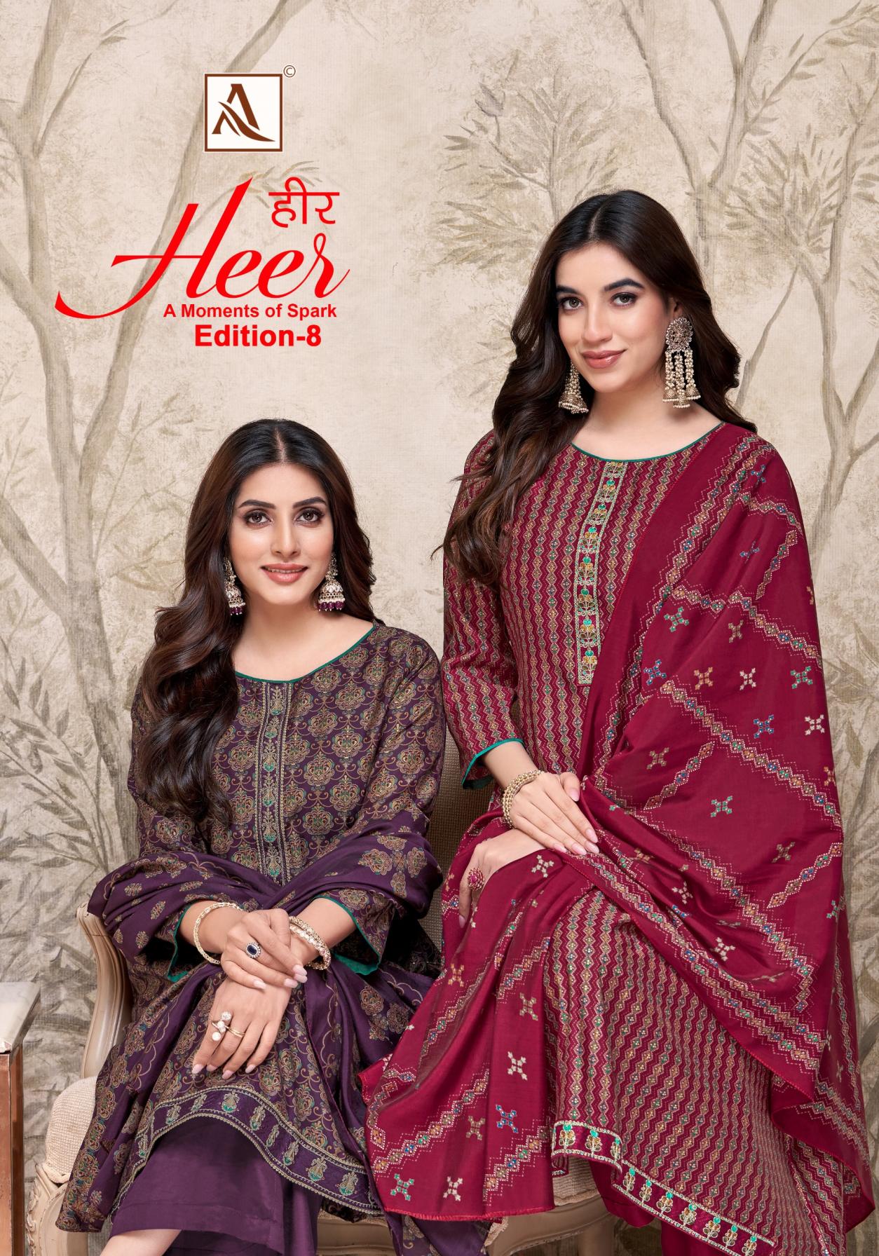 alok heer vol 8 mudaal pakistani print 3pcs dress 