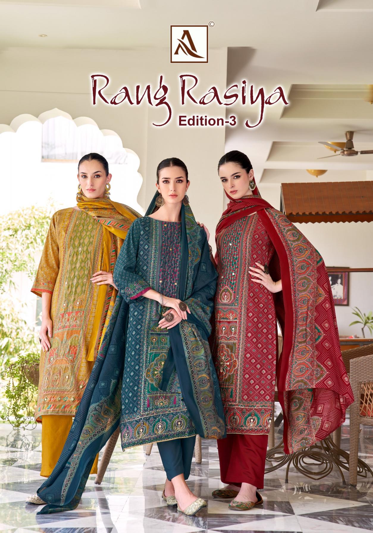 alok rang rasiya vol 3 mudaal discharge pakistani regular wear ladies suits 