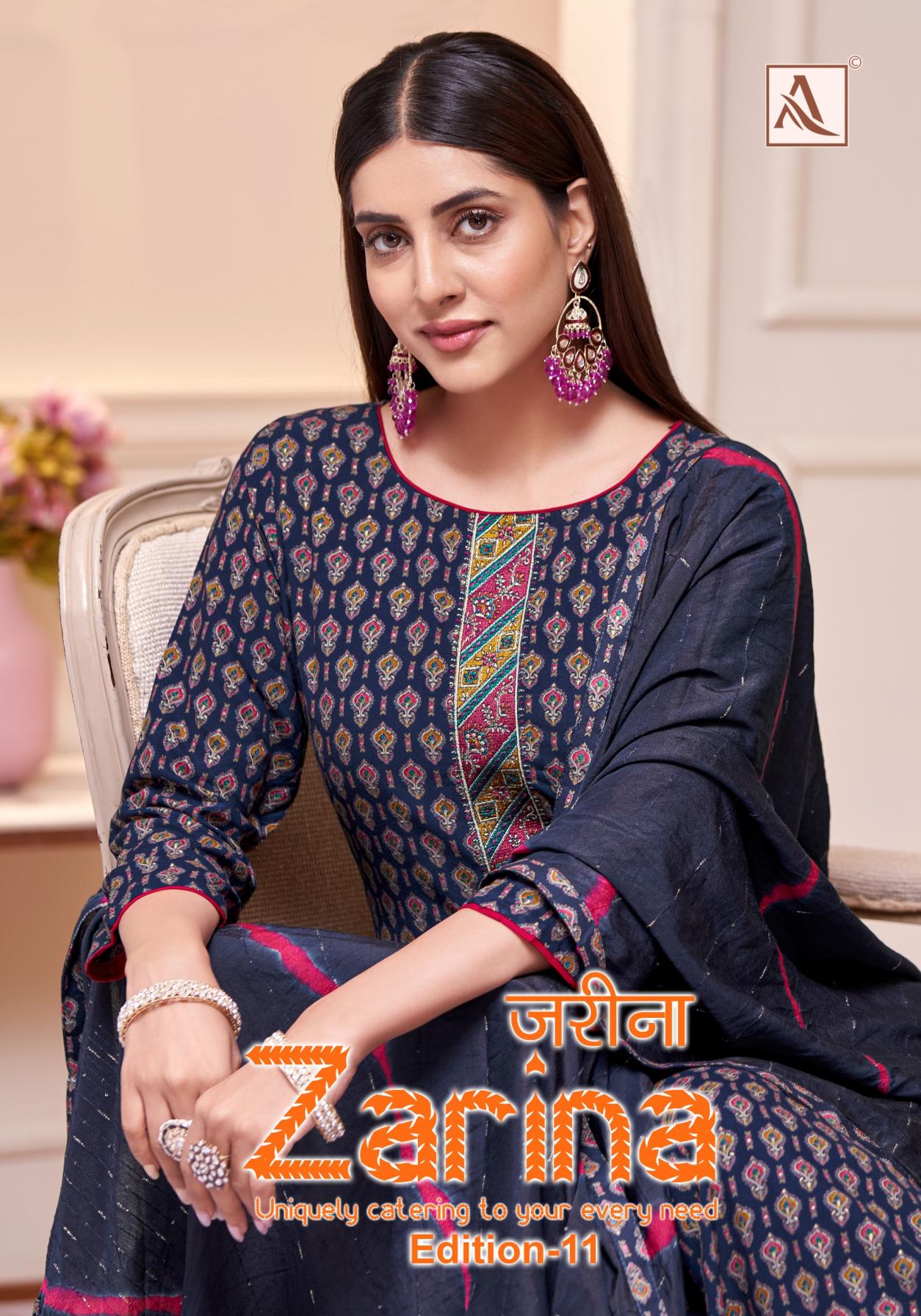 alok zarina vol 11 viscose rayon unstitch pakistani salwar kameez 