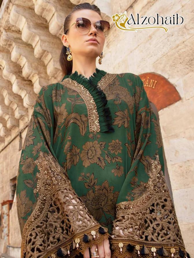 alzohaib 1084-1085 cotton embroidery pakistani suit online