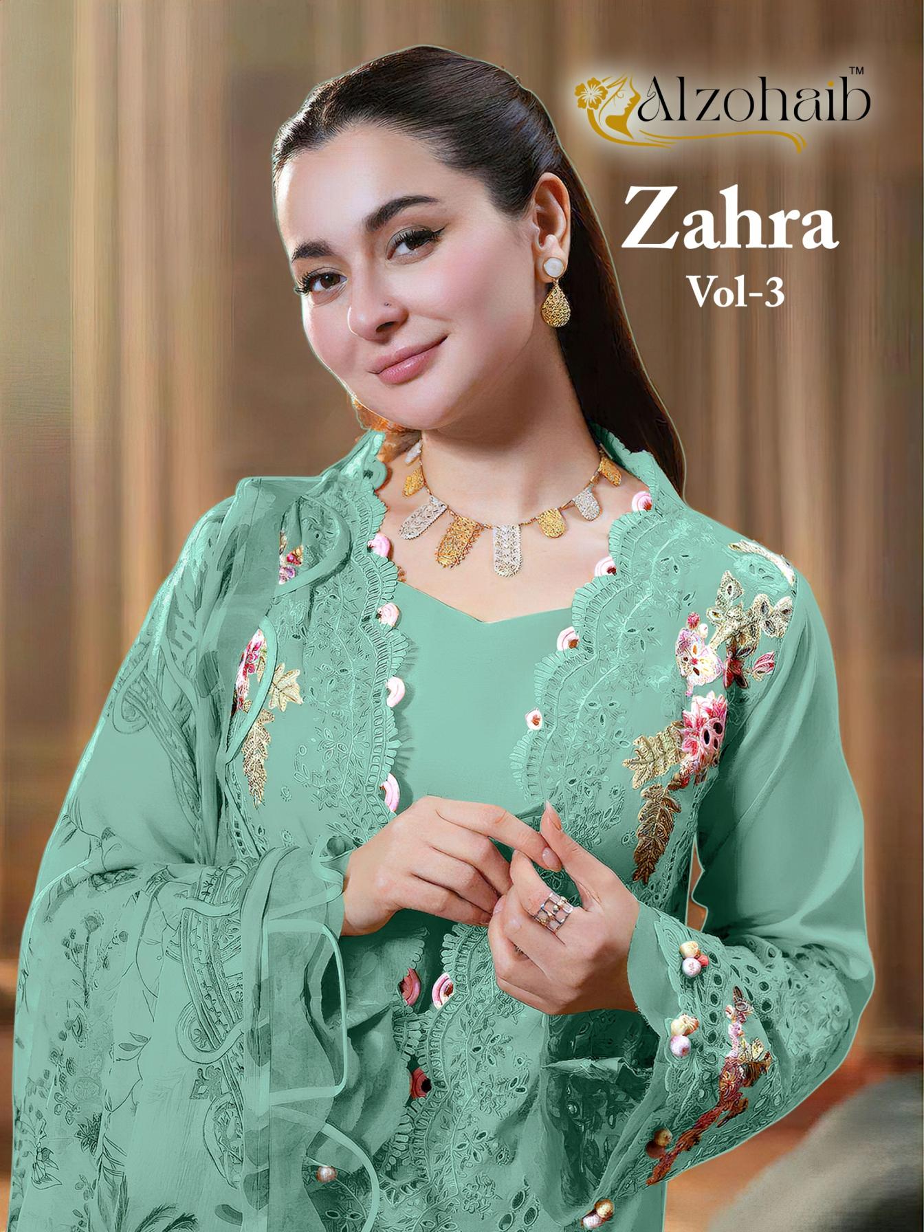 alzohaib zahra vol 3 cotton hit design pakistani suit for womens 
