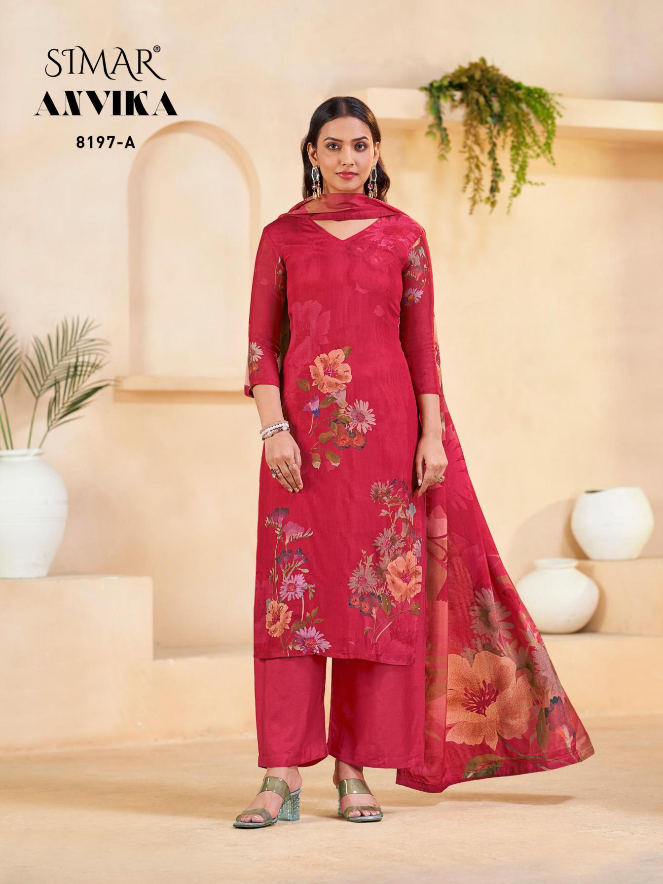 anvika by glossy simar viscose linning pretty dress materials 