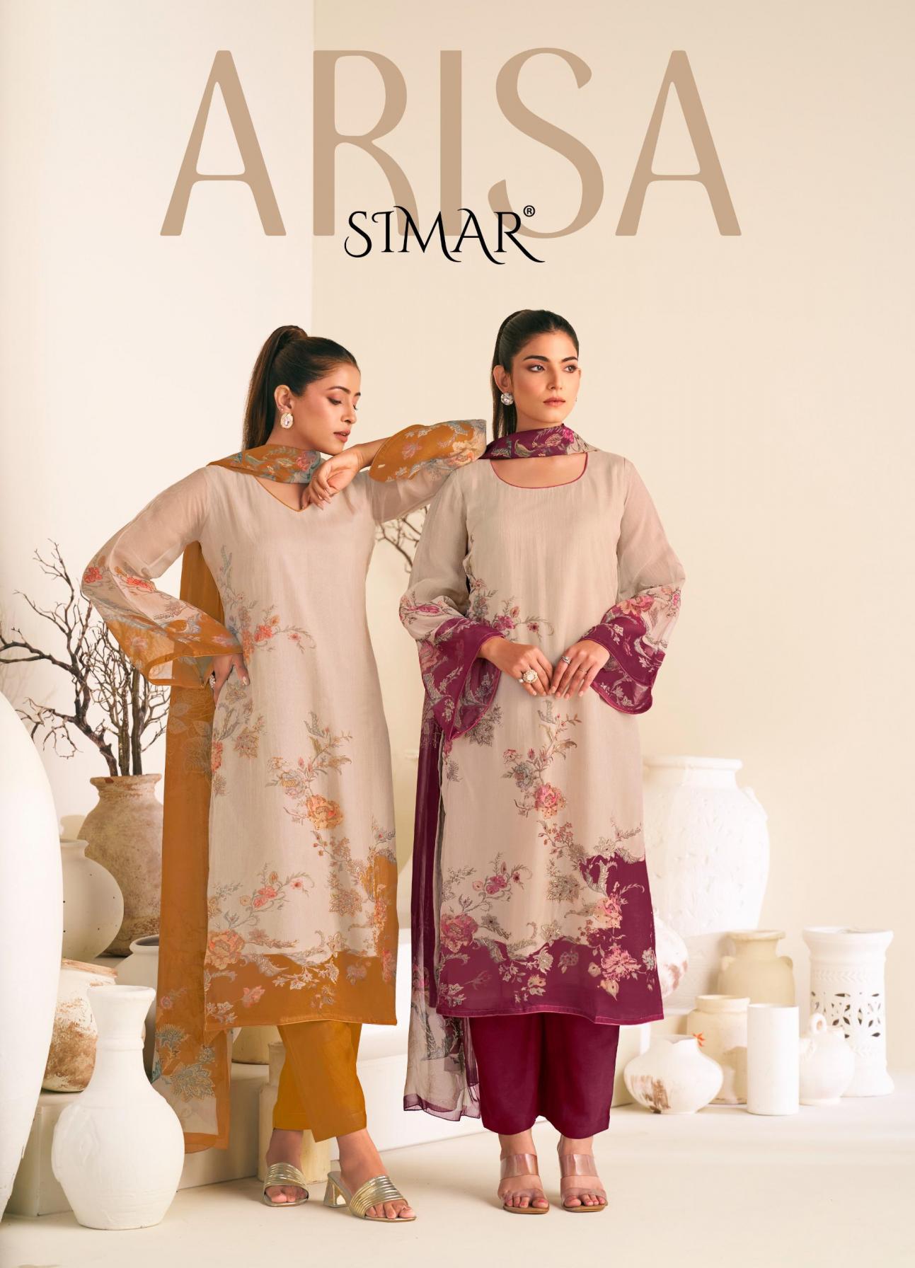 arisa by simar glossy viscose simar hit design dress materials 