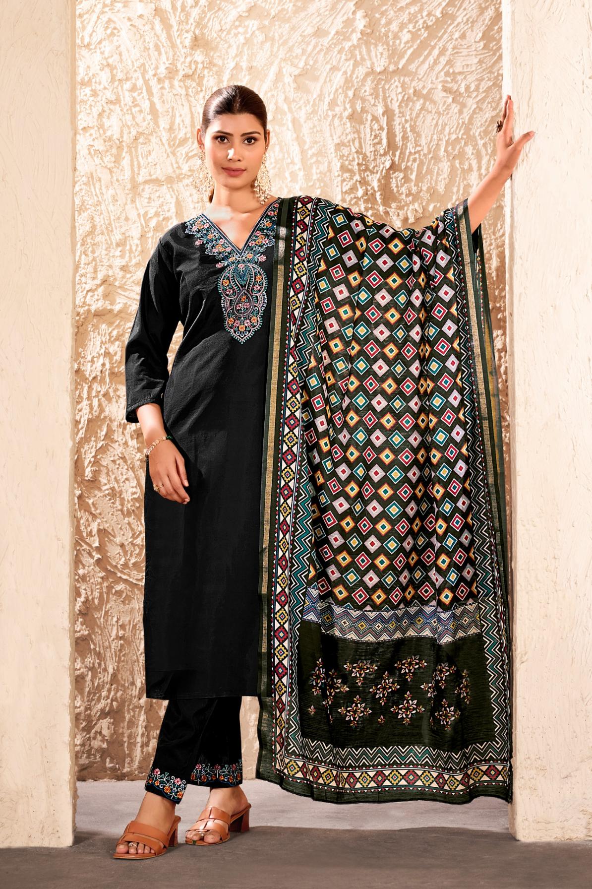 artriddh roman silks readymade fashionable combo suit collection  