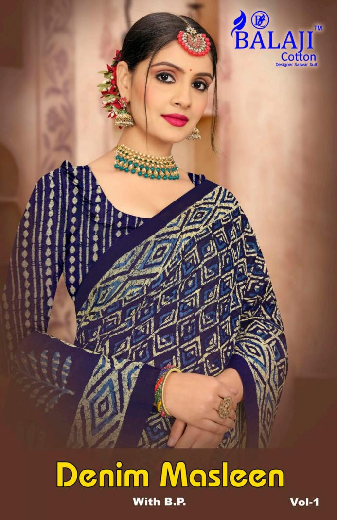 balaji cotton denim masleen amazing cotton sarees collection