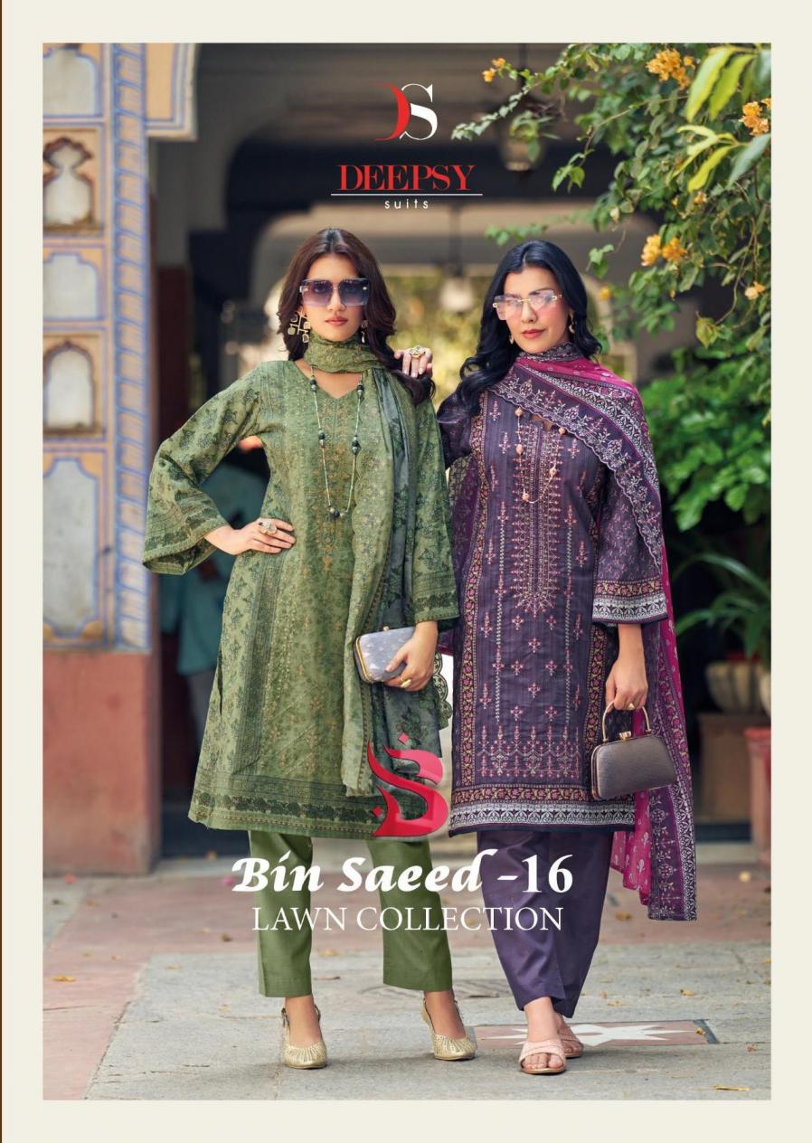 bin saeed vol 16 by deepsy suit cotton pakistani suit for womens 