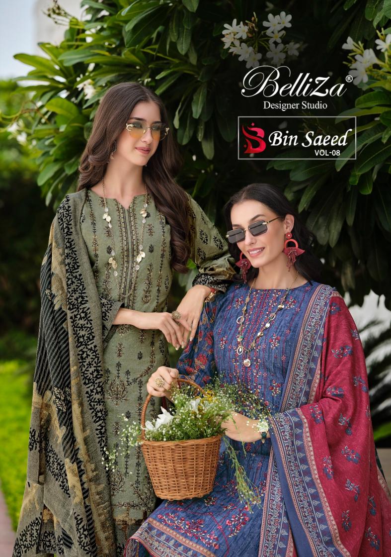 bin saeed vol 8 by belliza designer cotton fancy pakistani suit for women 