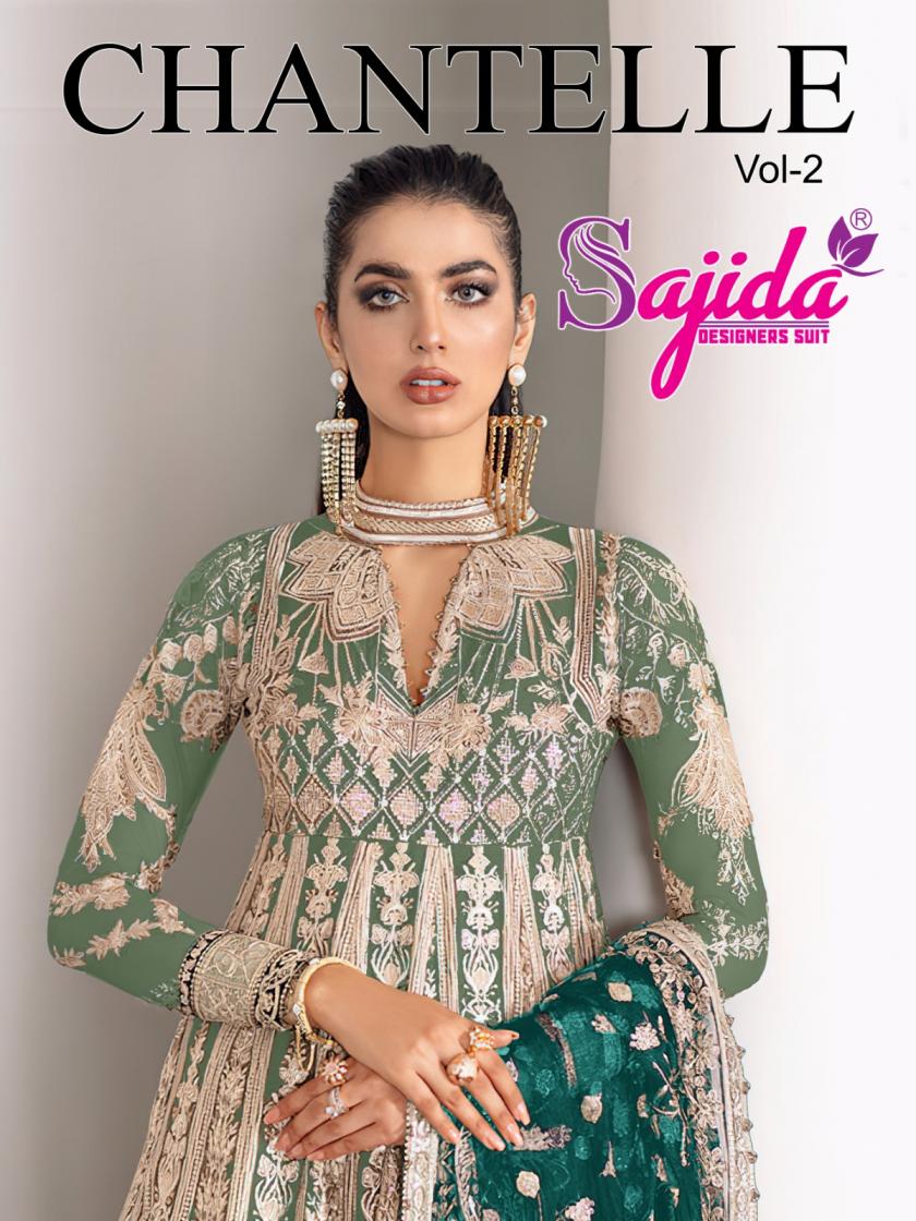 chantelle vol 2 by sajida designer butterfly net 1046 full stitch big size pakistani 3pcs dress